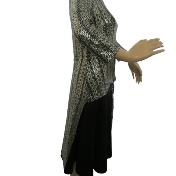 Frank Lyman Design High-Low 3/4 Sleeve Sparkling Top - Picture 9 of 11